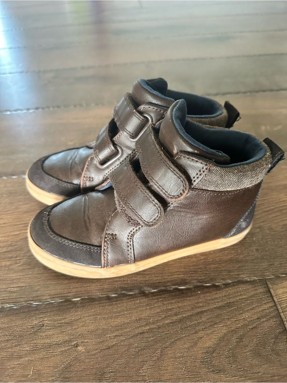Cat & Jack Brown High-Top Kids Sneakers with Velcro Straps